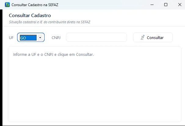 Consulta cadastro na SEFAZ: Situação cadastral e IE pelo CNPJ
