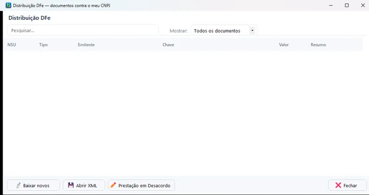 Distribuição DFe: Documentos emitidos contra o seu CNPJ